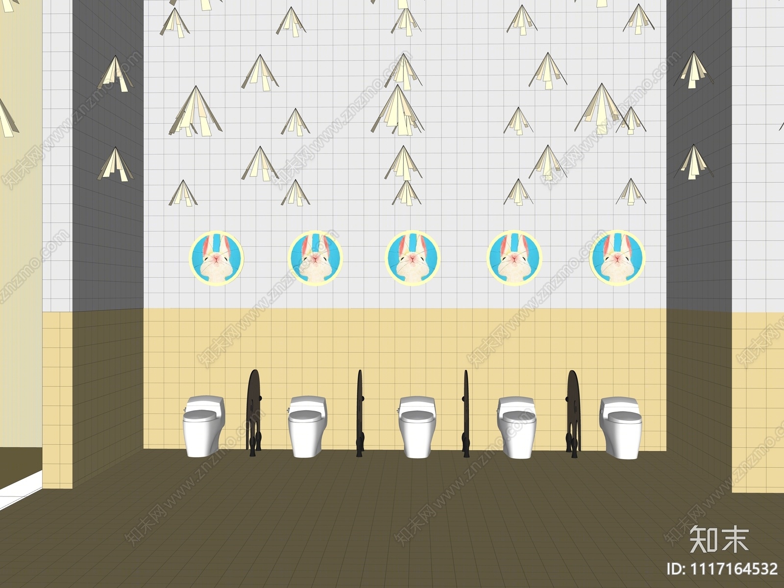 现代儿童教育中心卫生间SU模型下载【ID:1117164532】