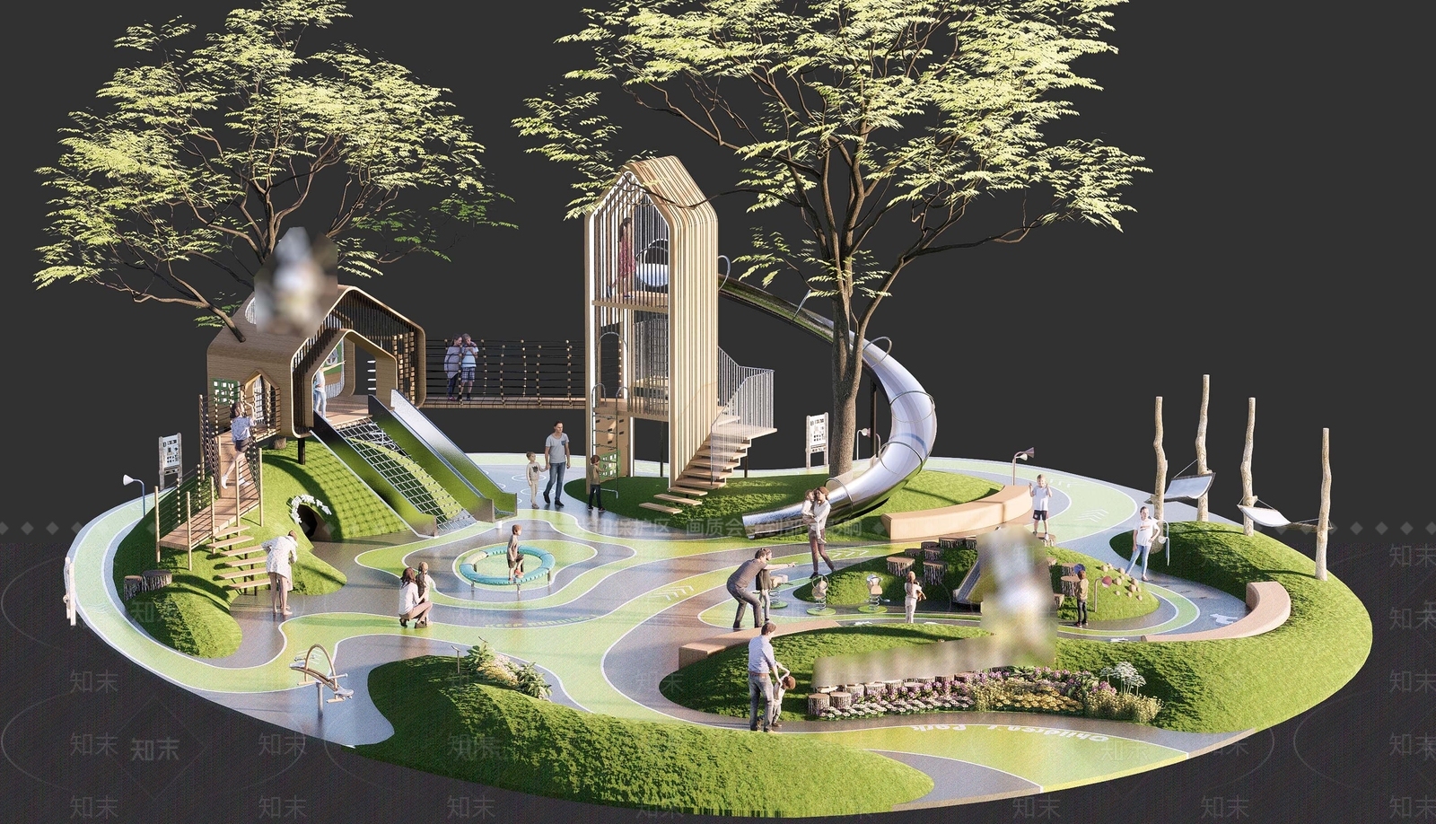 现代自然简约木屋儿童活动区SU模型下载【ID:1117164904】