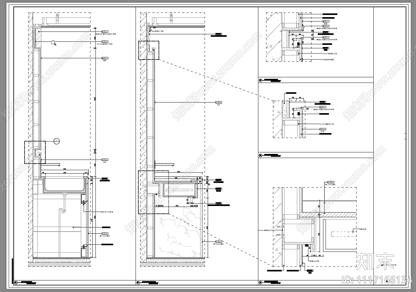酒店豪华套房空间设计施工图cad施工图下载【ID:1117166134】