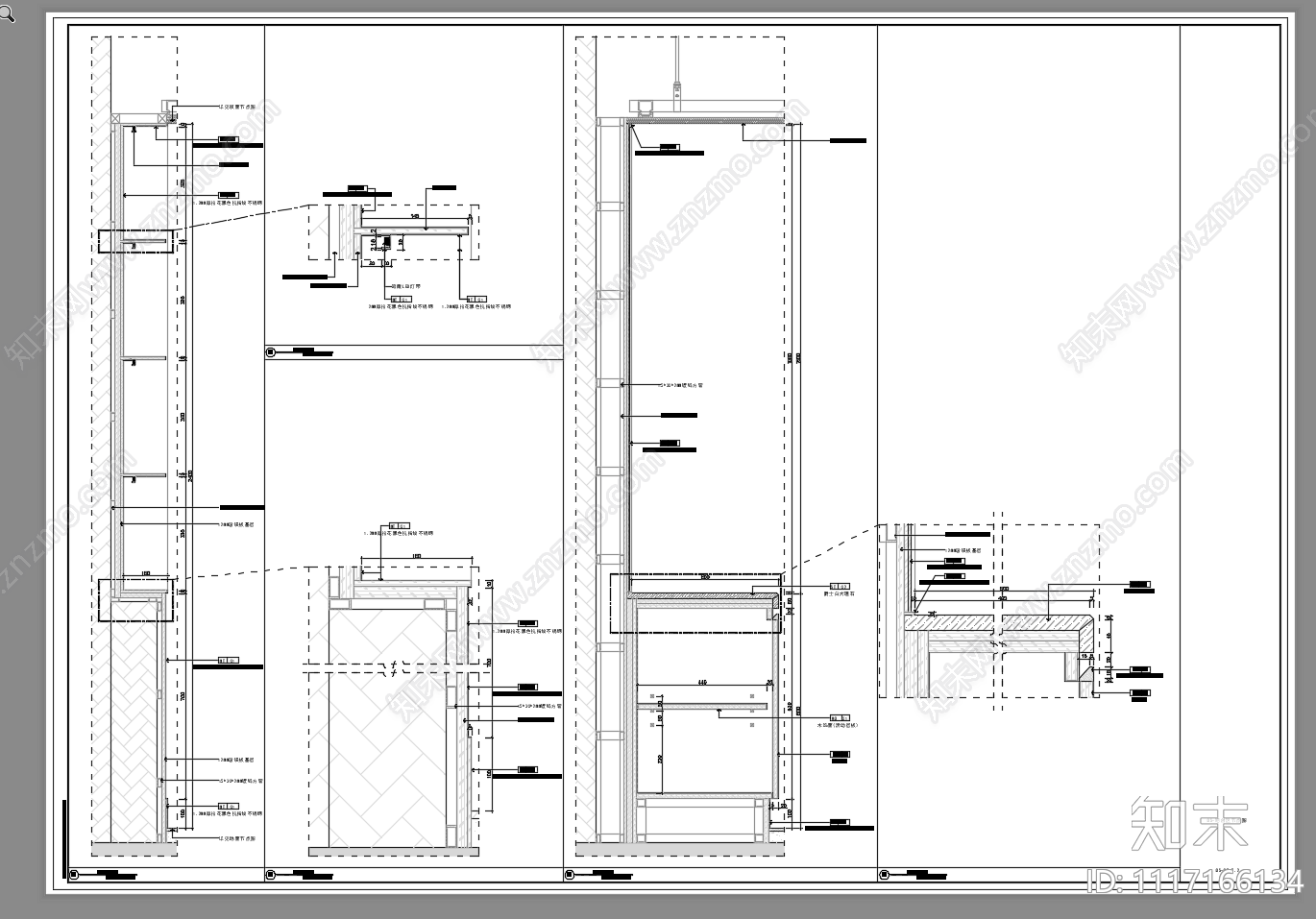 酒店豪华套房空间设计施工图cad施工图下载【ID:1117166134】