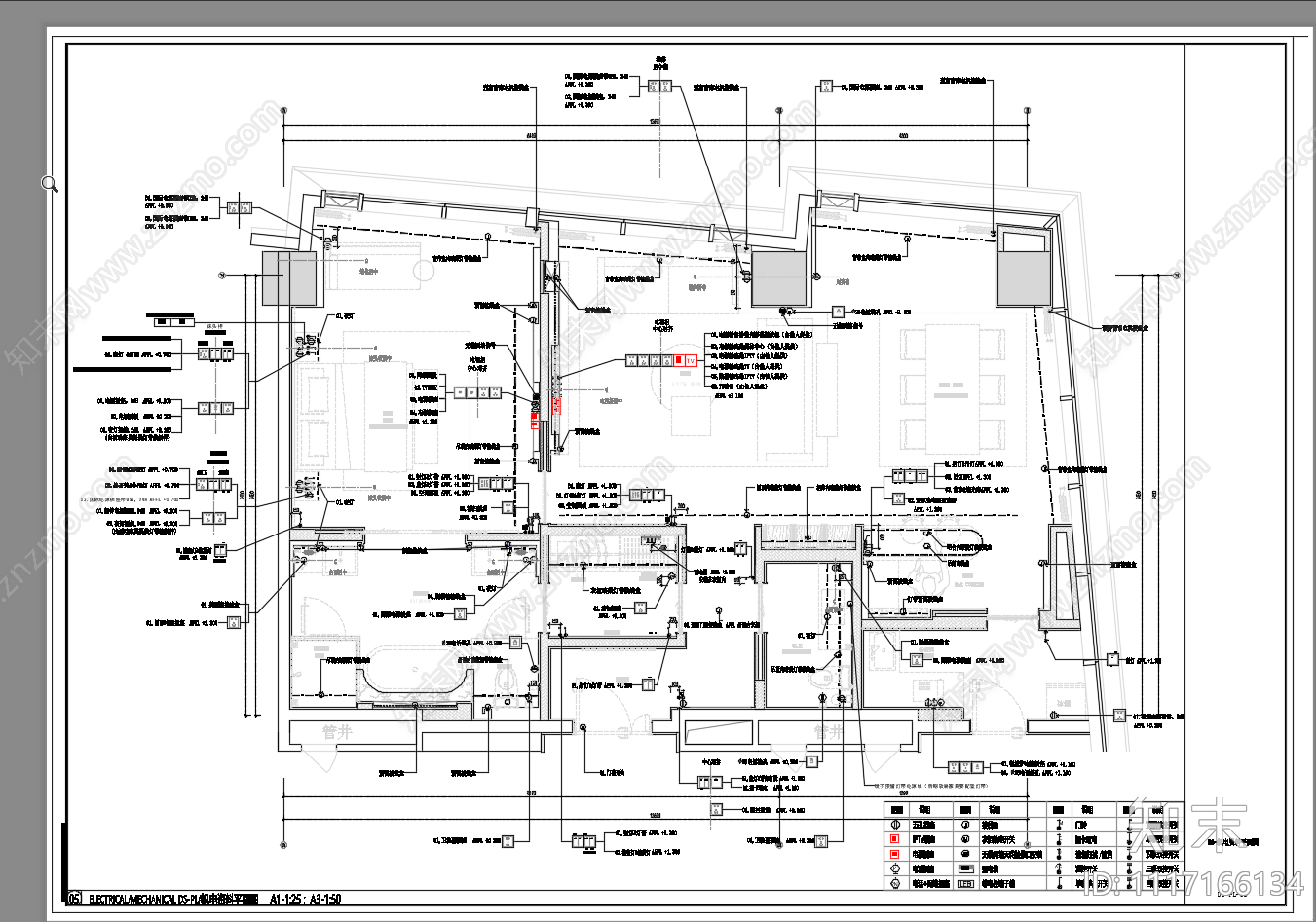 酒店豪华套房空间设计施工图cad施工图下载【ID:1117166134】