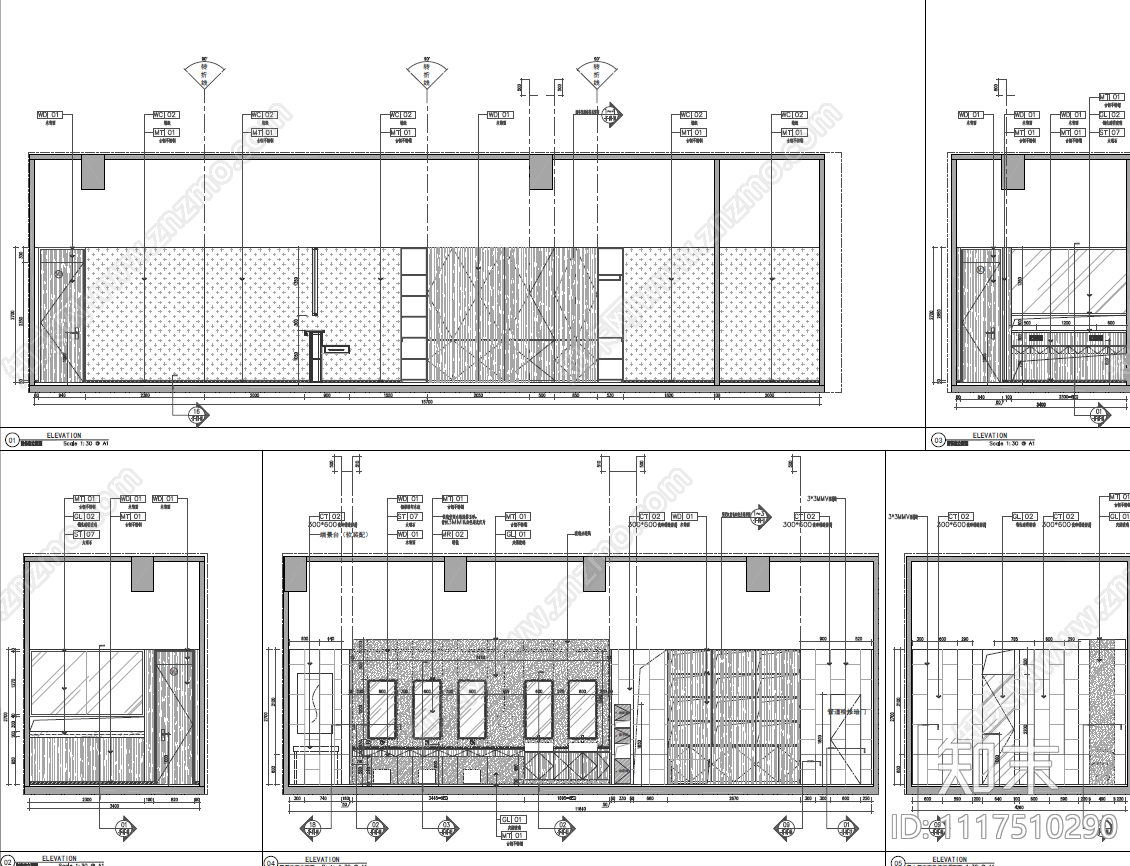 售楼处及地下会所带泳池CAD施工图cad施工图下载【ID:1117510290】