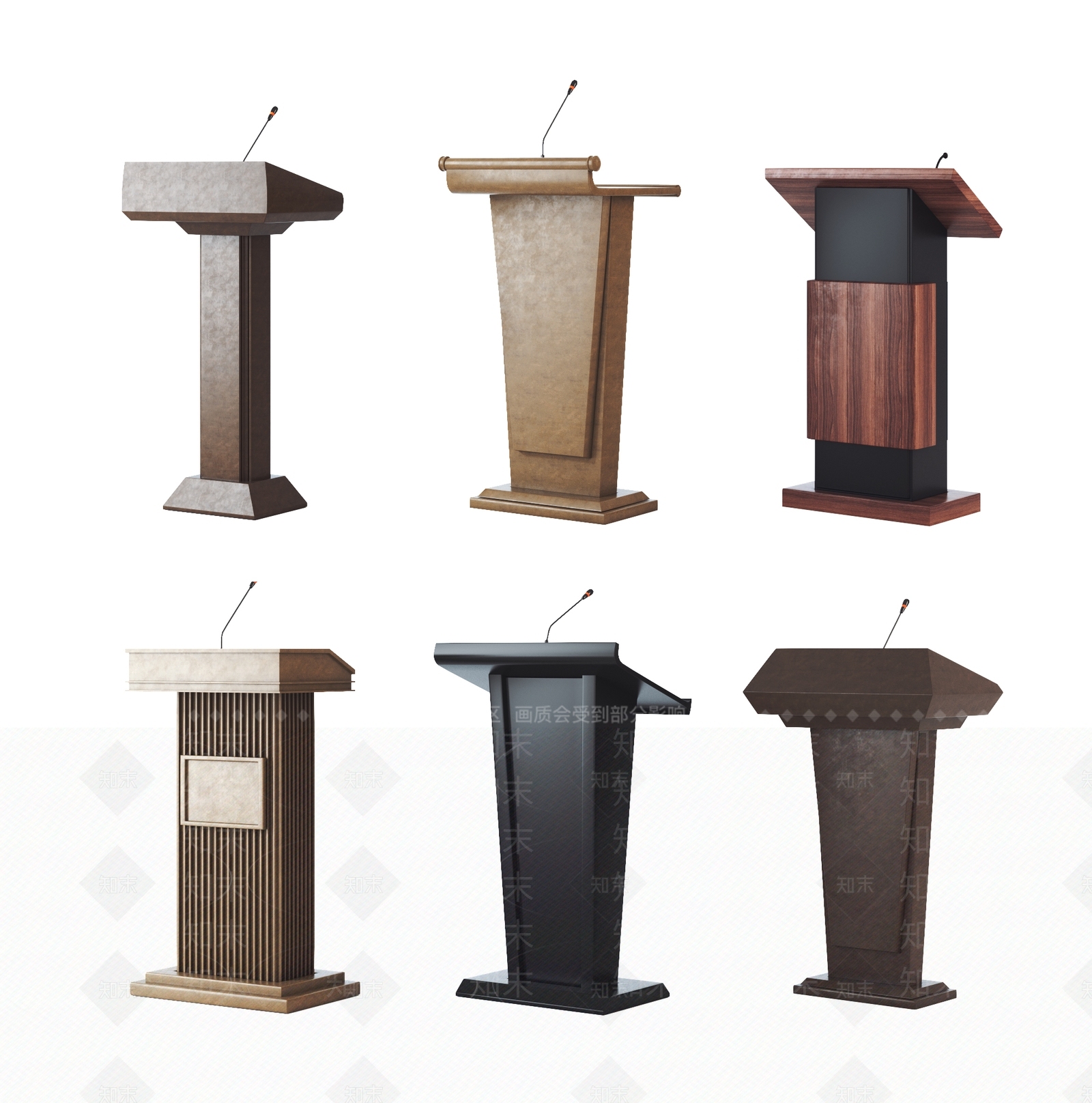 现代演讲台SU模型下载【ID:1117172575】