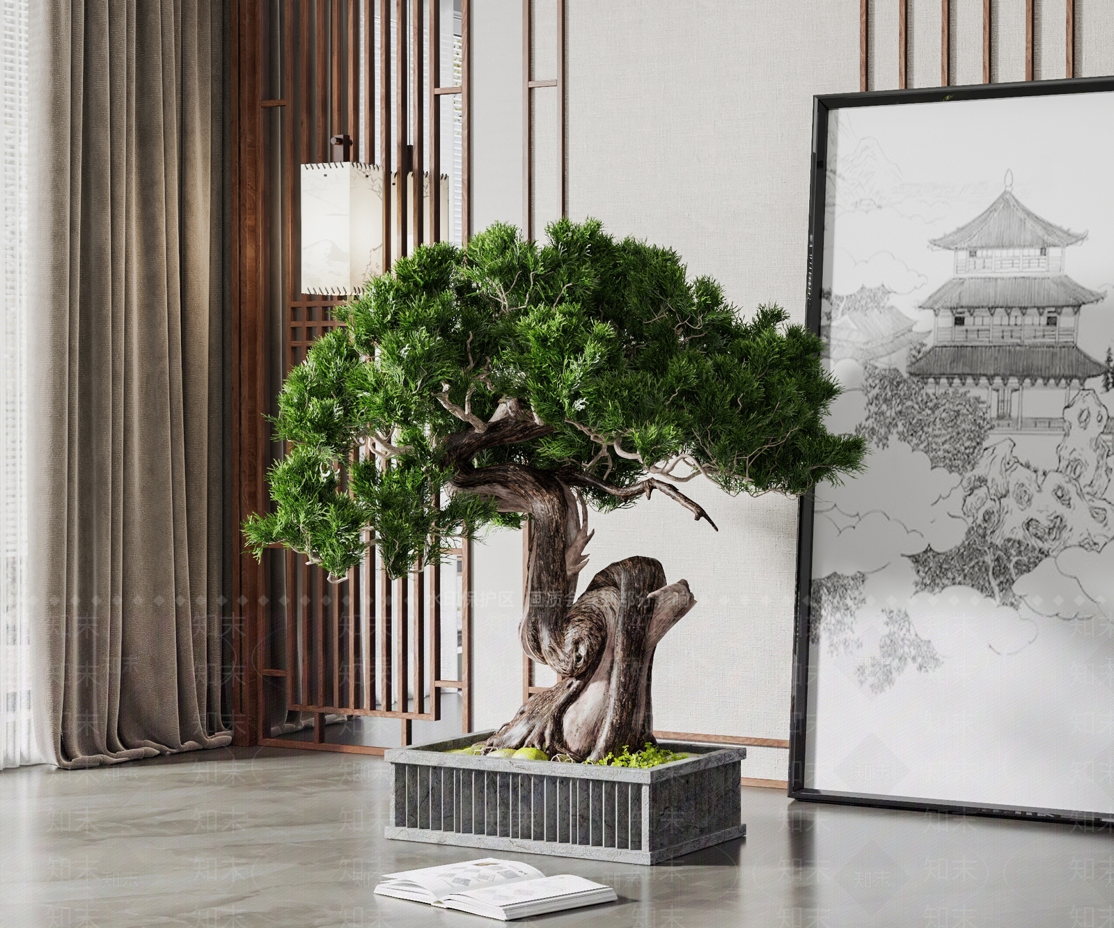 松树盆栽3D模型下载【ID:1117186909】