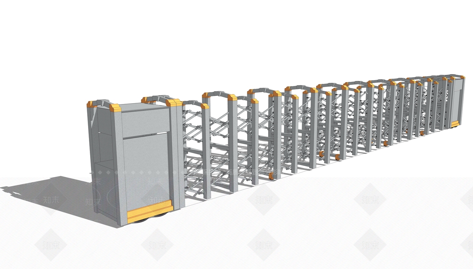 现代自动伸缩门SU模型下载【ID:1117192602】