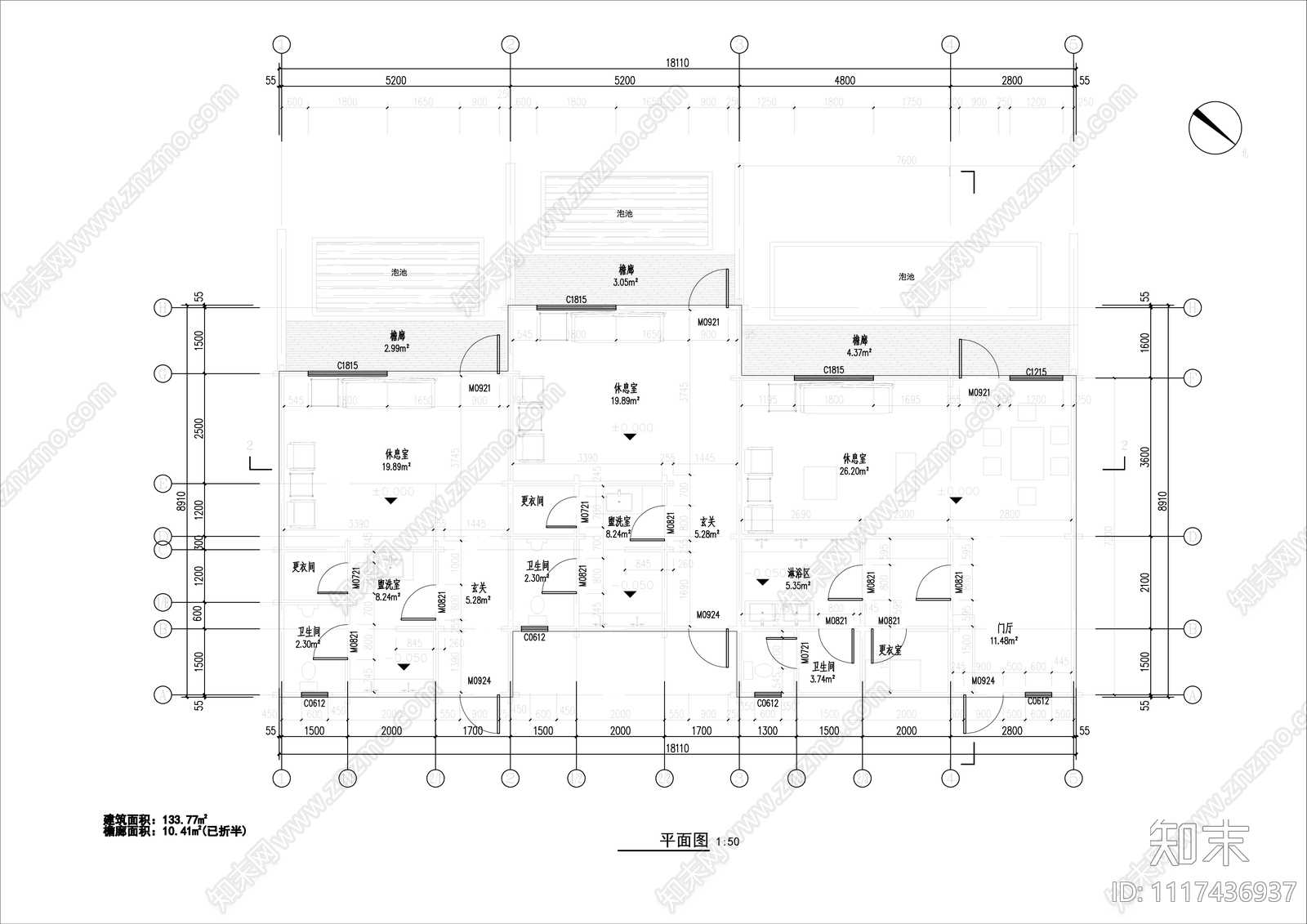 北欧木结构民宿装修设计施工图cad施工图下载【ID:1117436937】