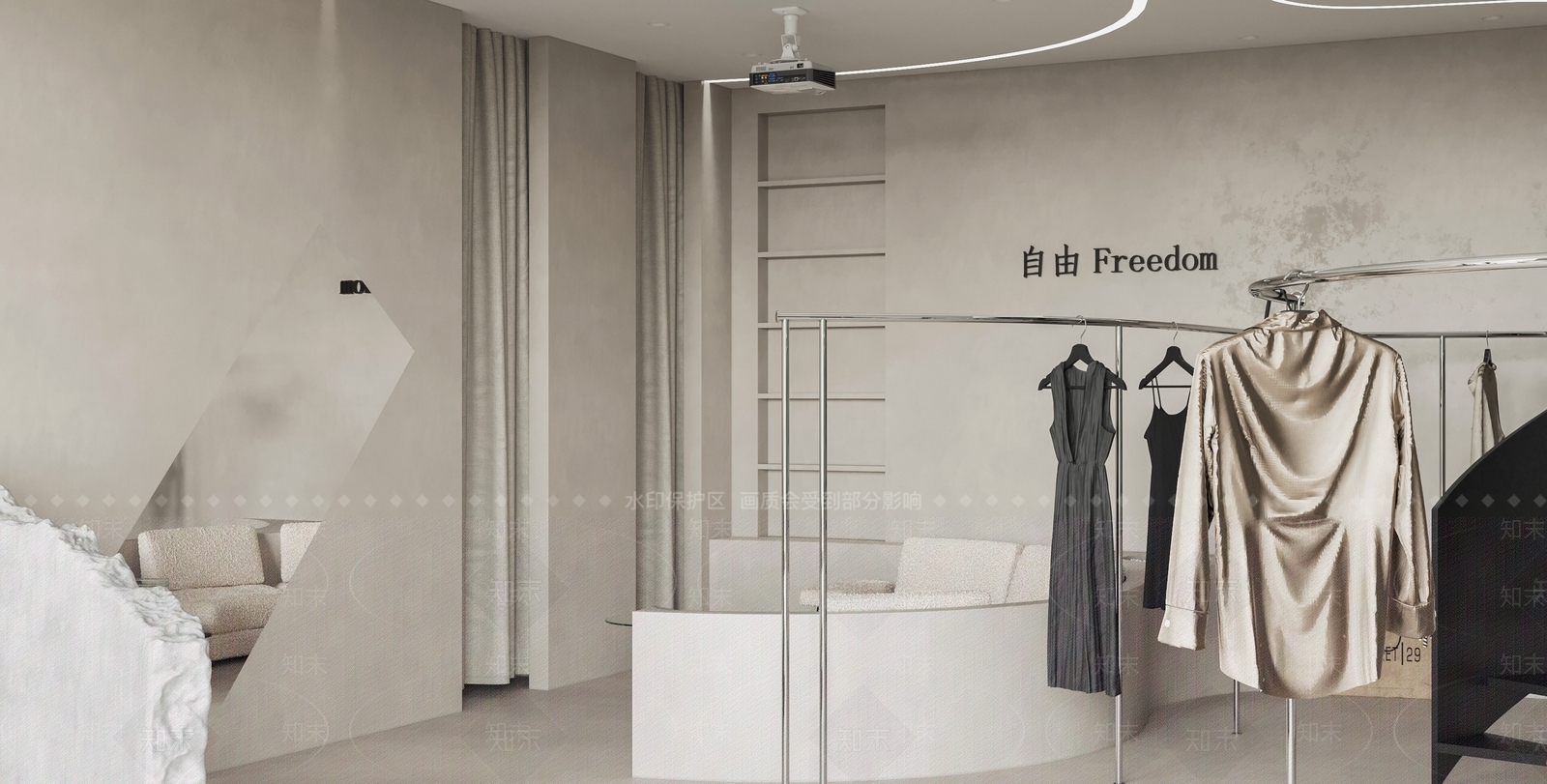 侘寂服装店3D模型下载【ID:1117195903】