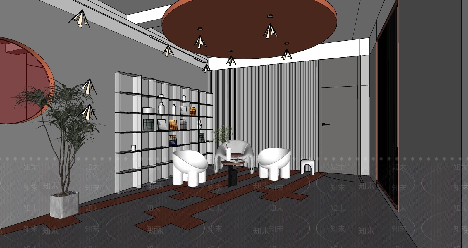 现代休息区SU模型下载【ID:1117197612】