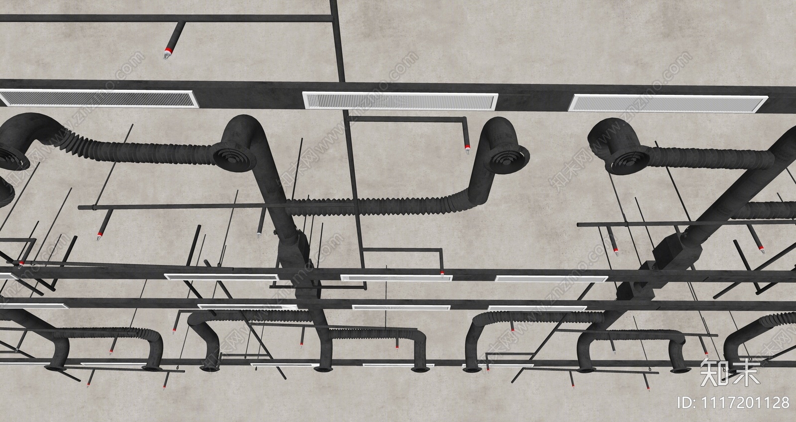 现代空调管道SU模型下载【ID:1117201128】