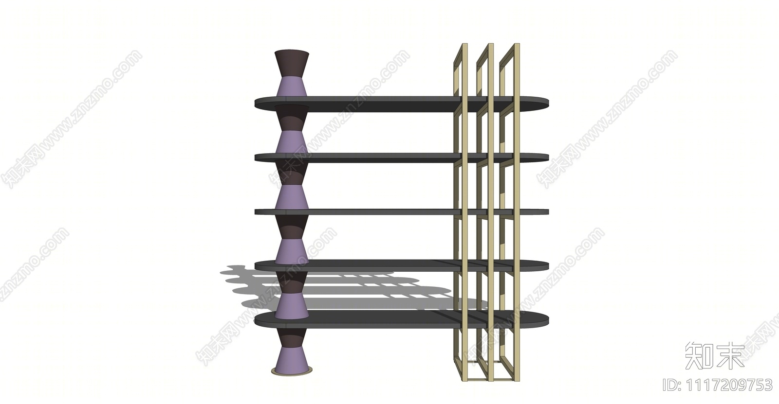 现代装饰架SU模型下载【ID:1117209753】