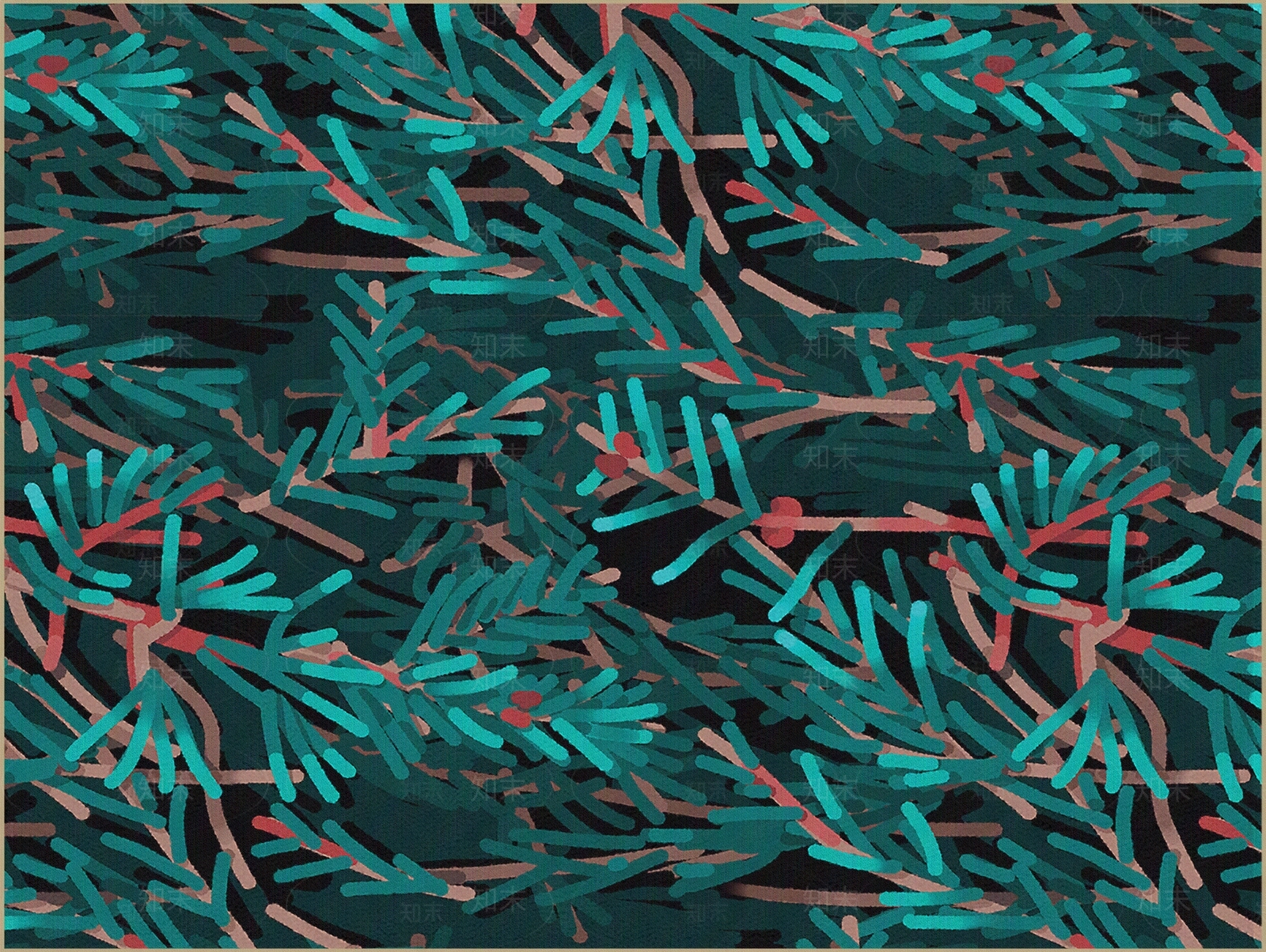 绿色树叶图案地毯贴图下载【ID:1117210888】