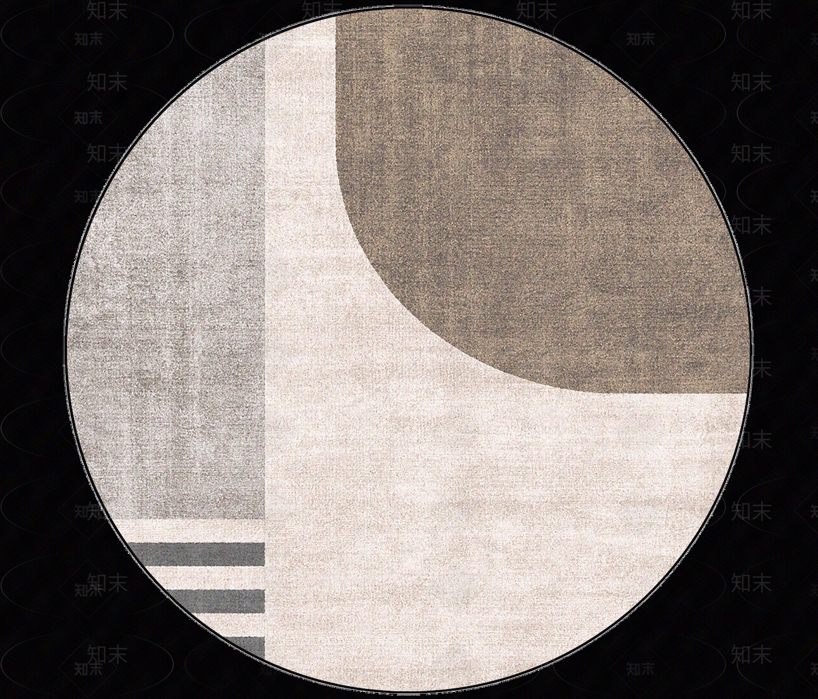 棕色系色块圆形绒布地毯贴图下载【ID:1117212445】