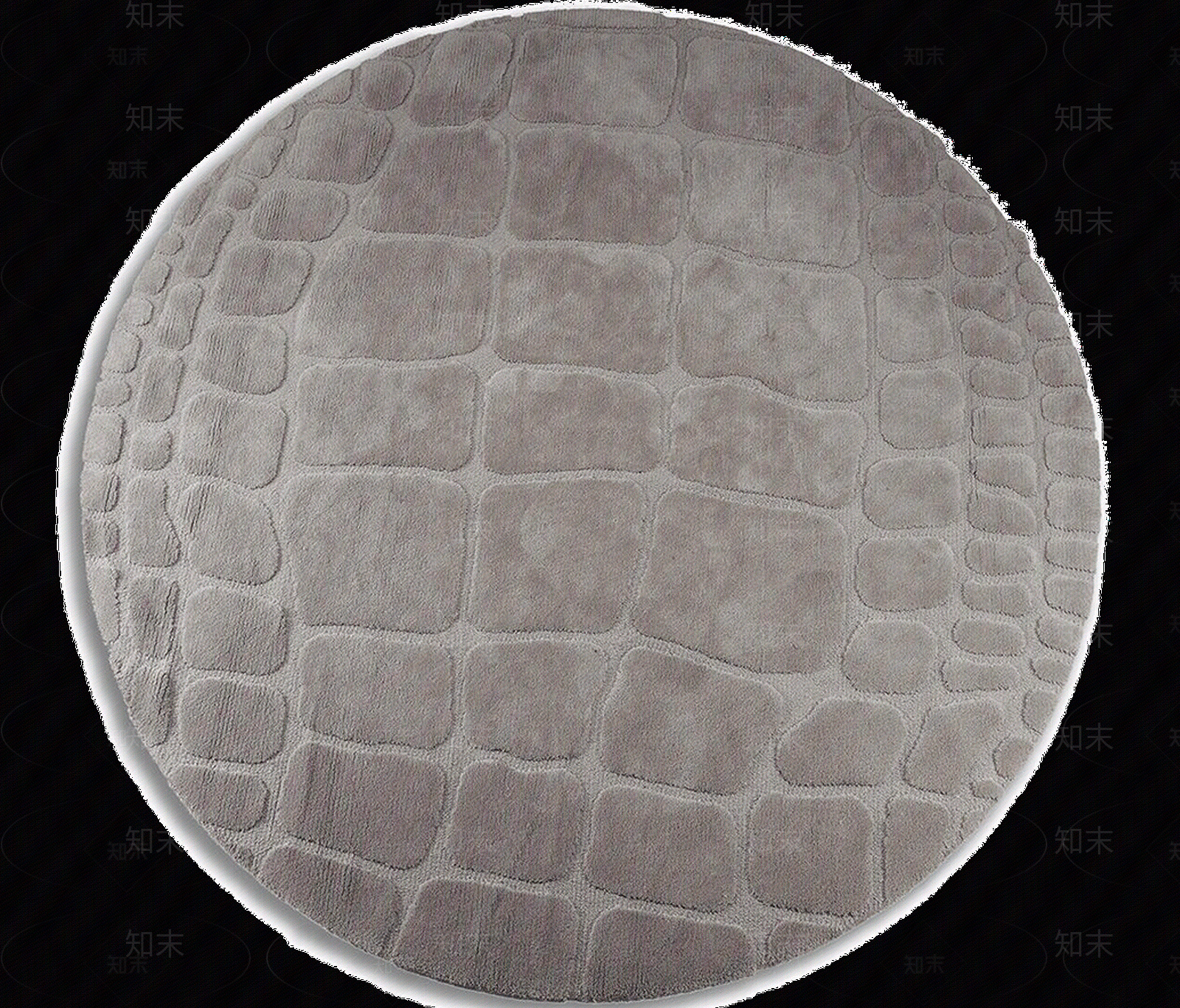 灰色块状图案毛绒圆形地毯贴图下载【ID:1117221537】