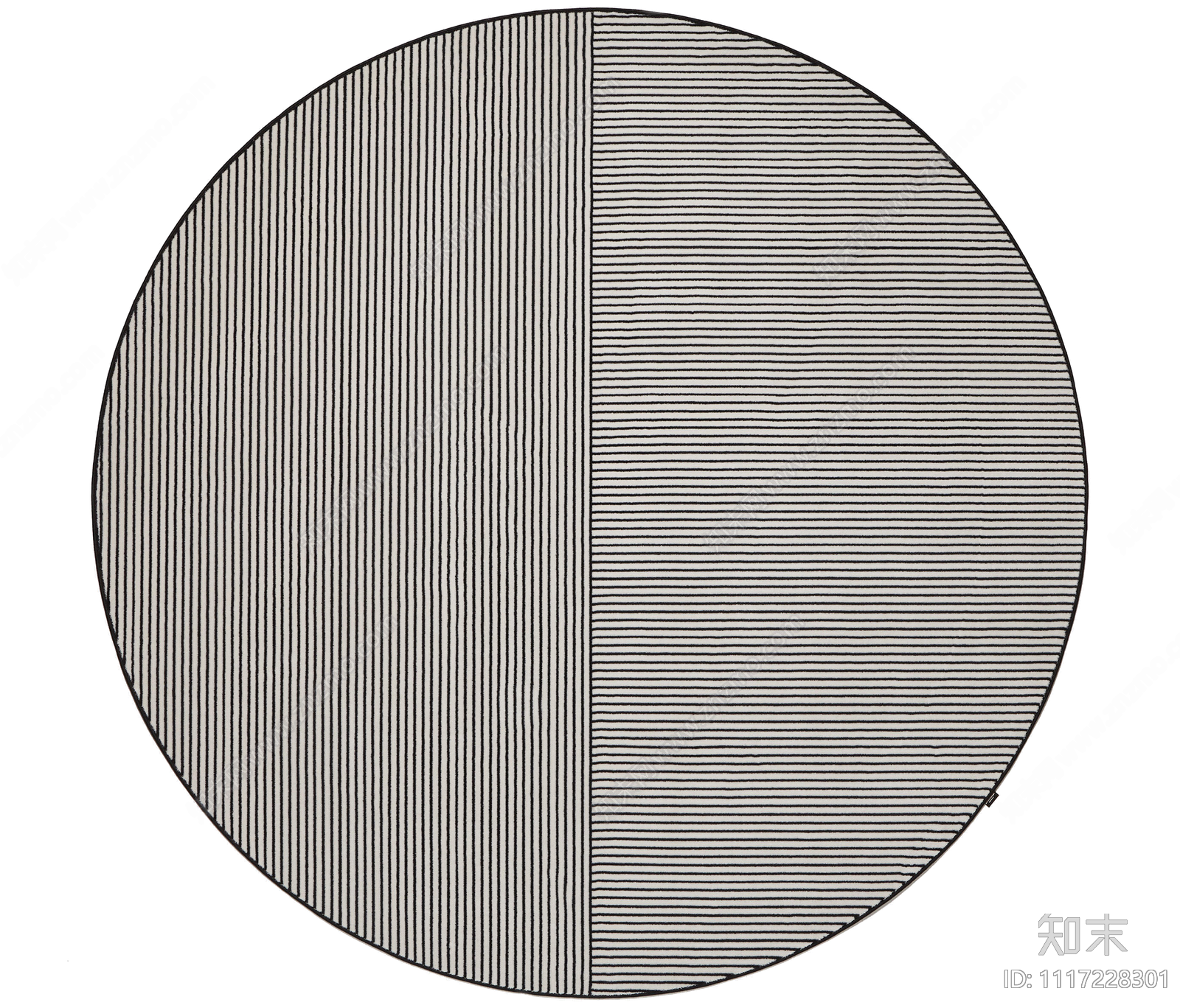 米黄色条纹圆形地毯贴图下载【ID:1117228301】