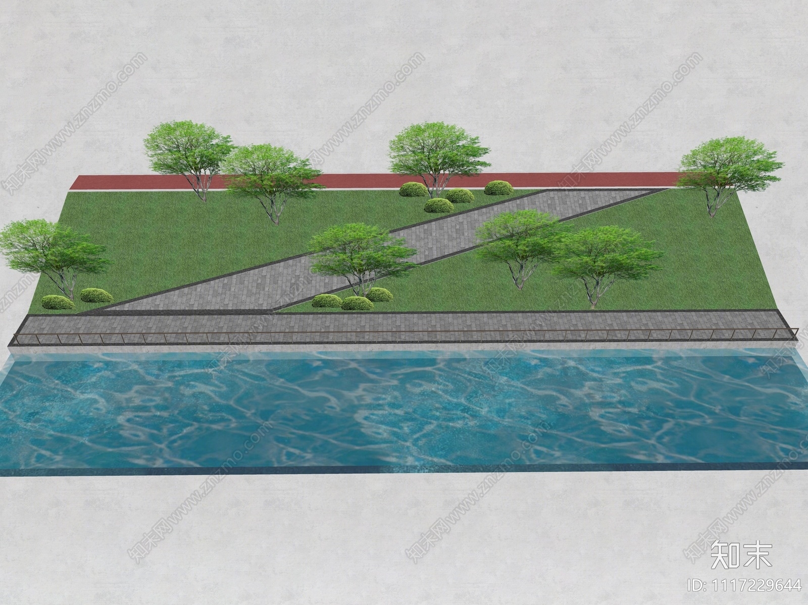 现代滨河绿道SU模型下载【ID:1117229644】