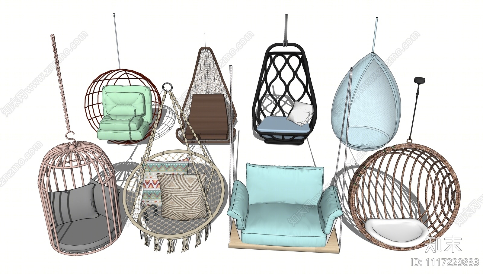 现代吊椅SU模型下载【ID:1117229833】