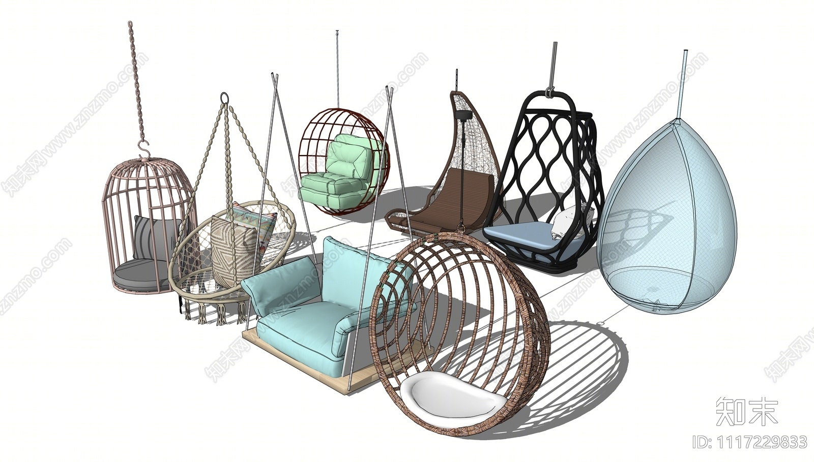 现代吊椅SU模型下载【ID:1117229833】