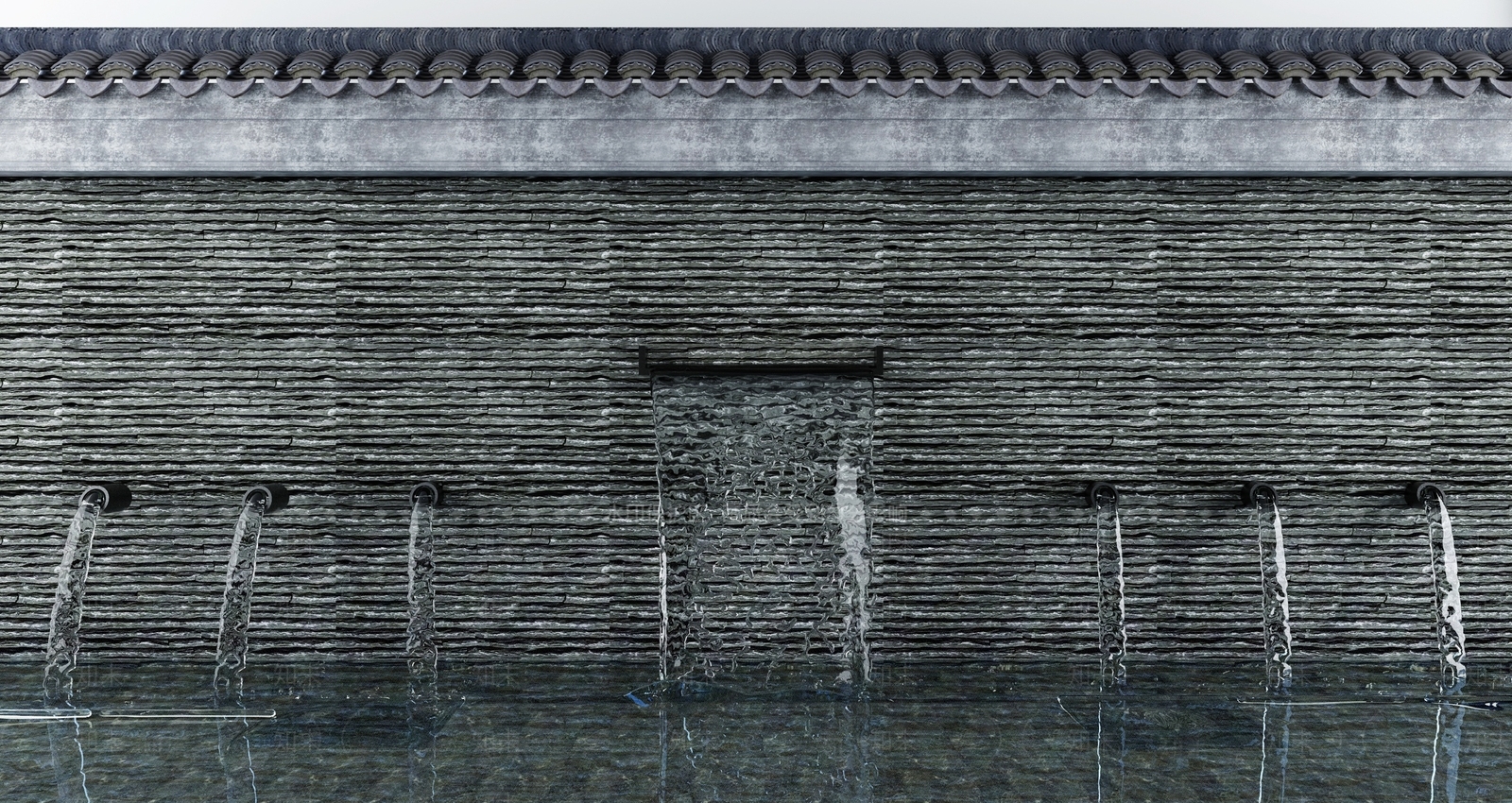 新中式庭院假山水景3D模型下载【ID:1117233338】