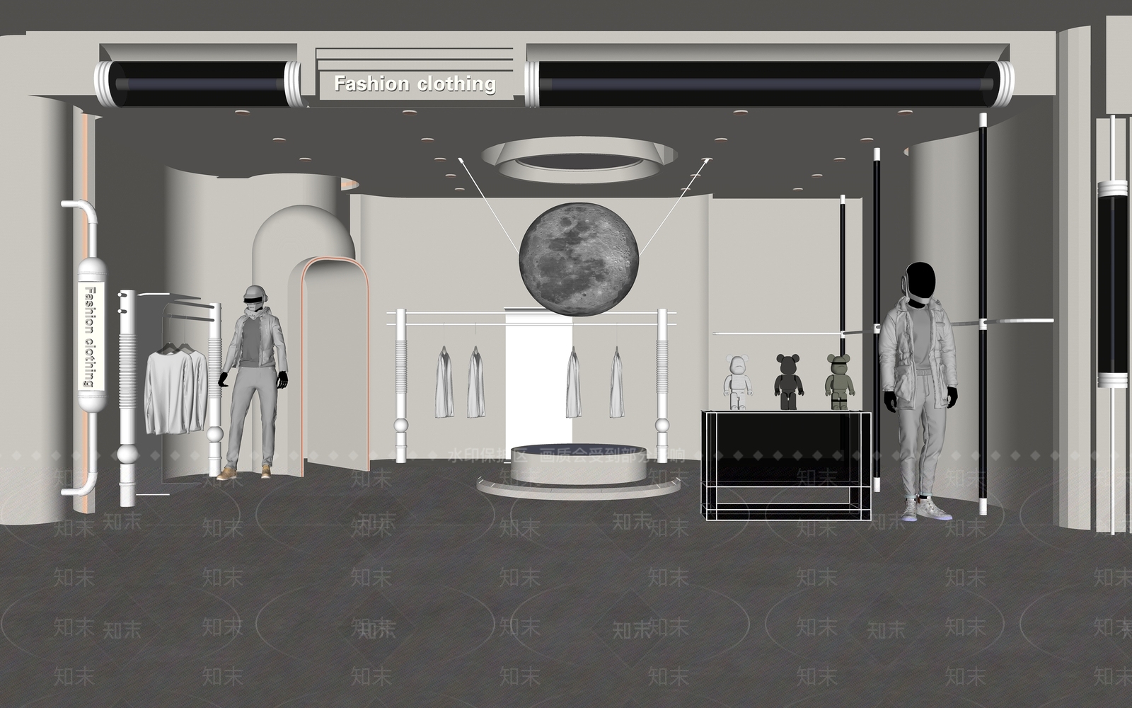 现代潮牌服装店SU模型下载【ID:1117234869】