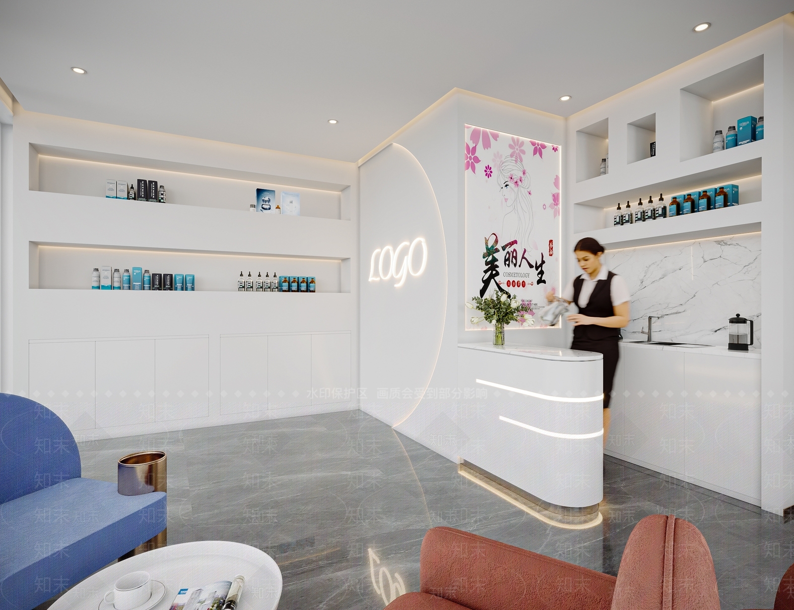 现代美容院3D模型下载【ID:1117237853】