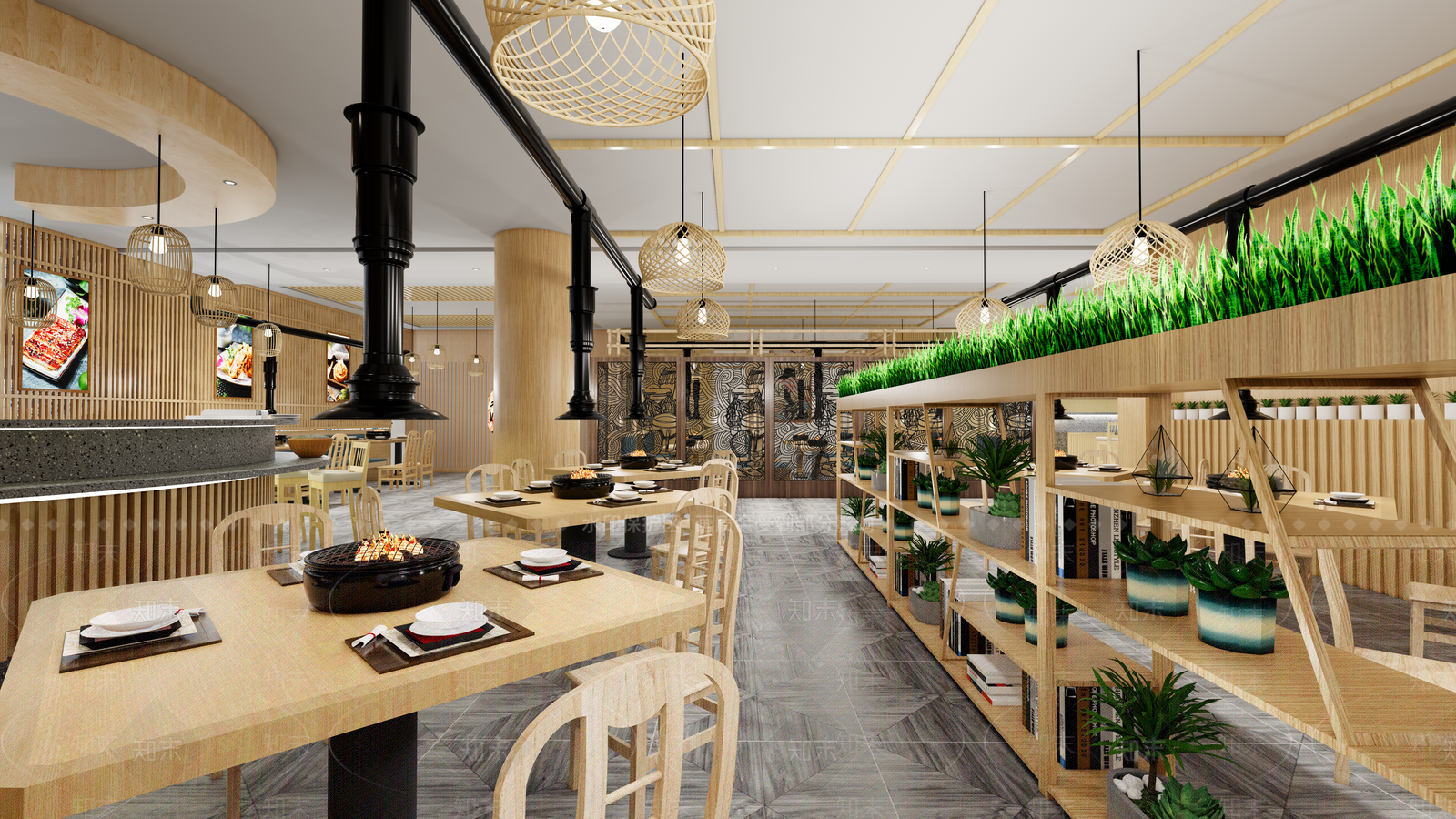 日式烤肉店SU模型下载【ID:1117237996】