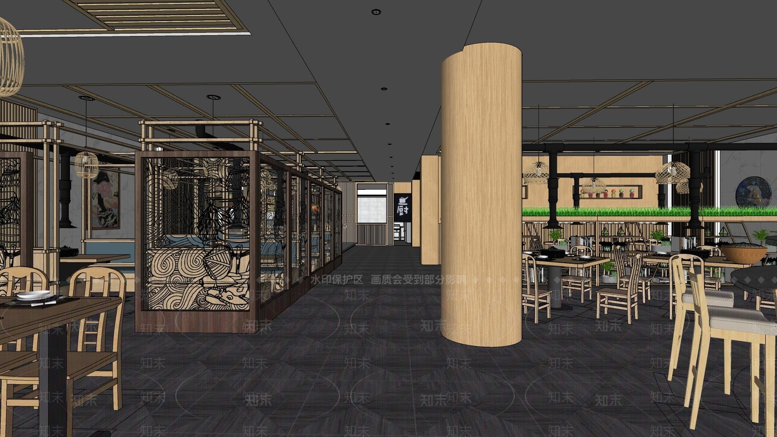 日式烤肉店SU模型下载【ID:1117237996】