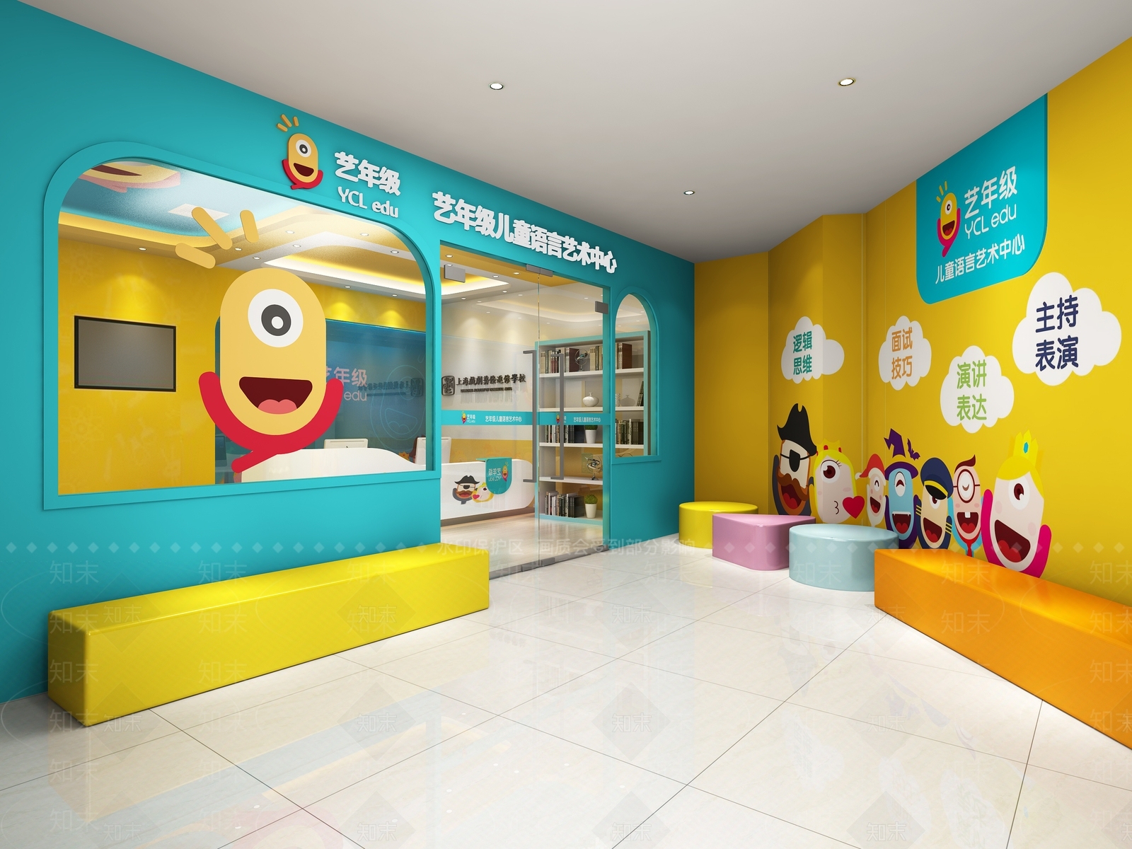 现代培训机构大厅3D模型下载【ID:1117242394】