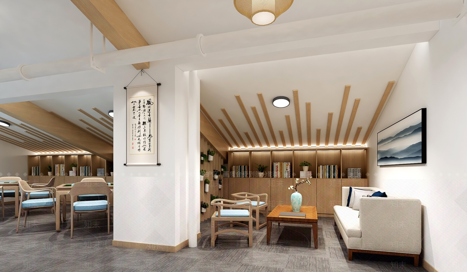 新中式棋牌室3D模型下载【ID:1117246555】