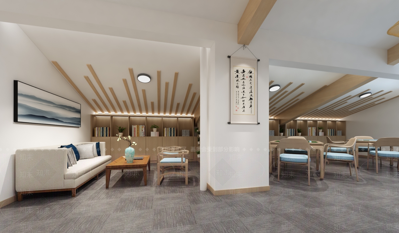 新中式棋牌室3D模型下载【ID:1117246555】