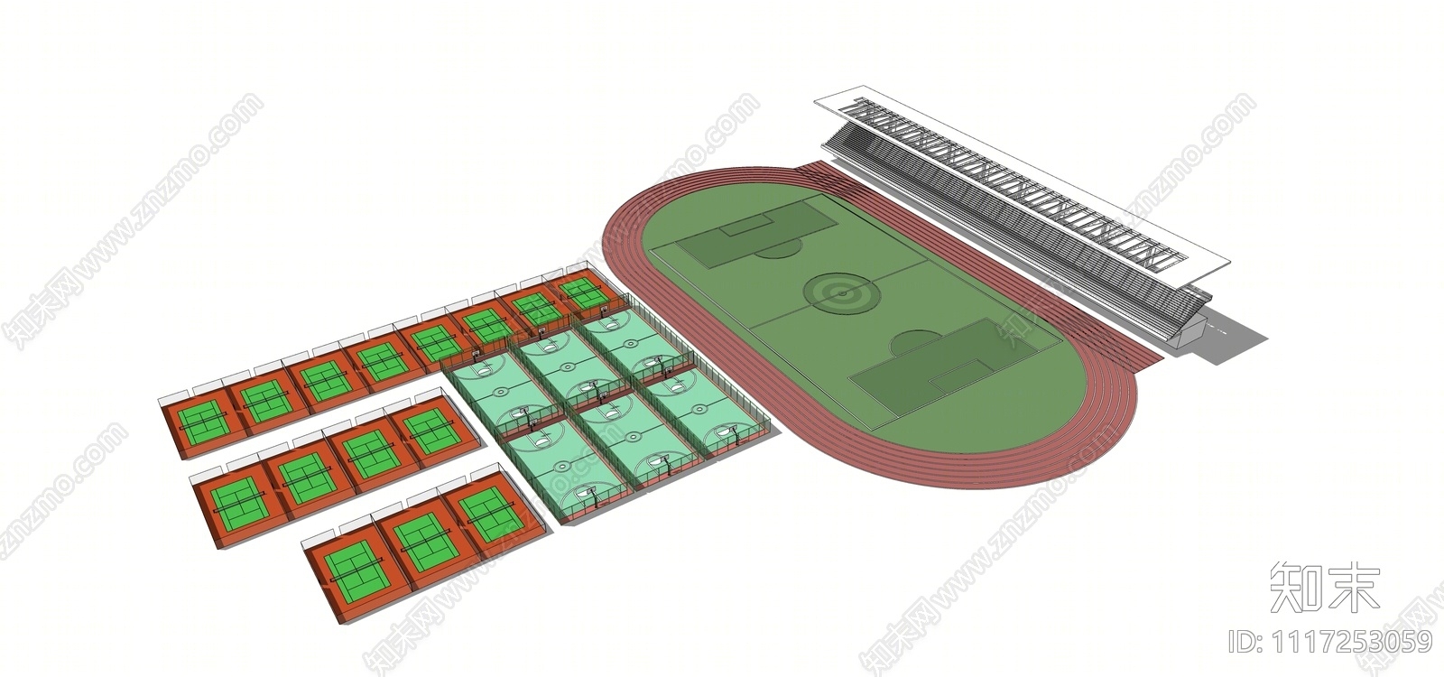 现代运动球场SU模型下载【ID:1117253059】