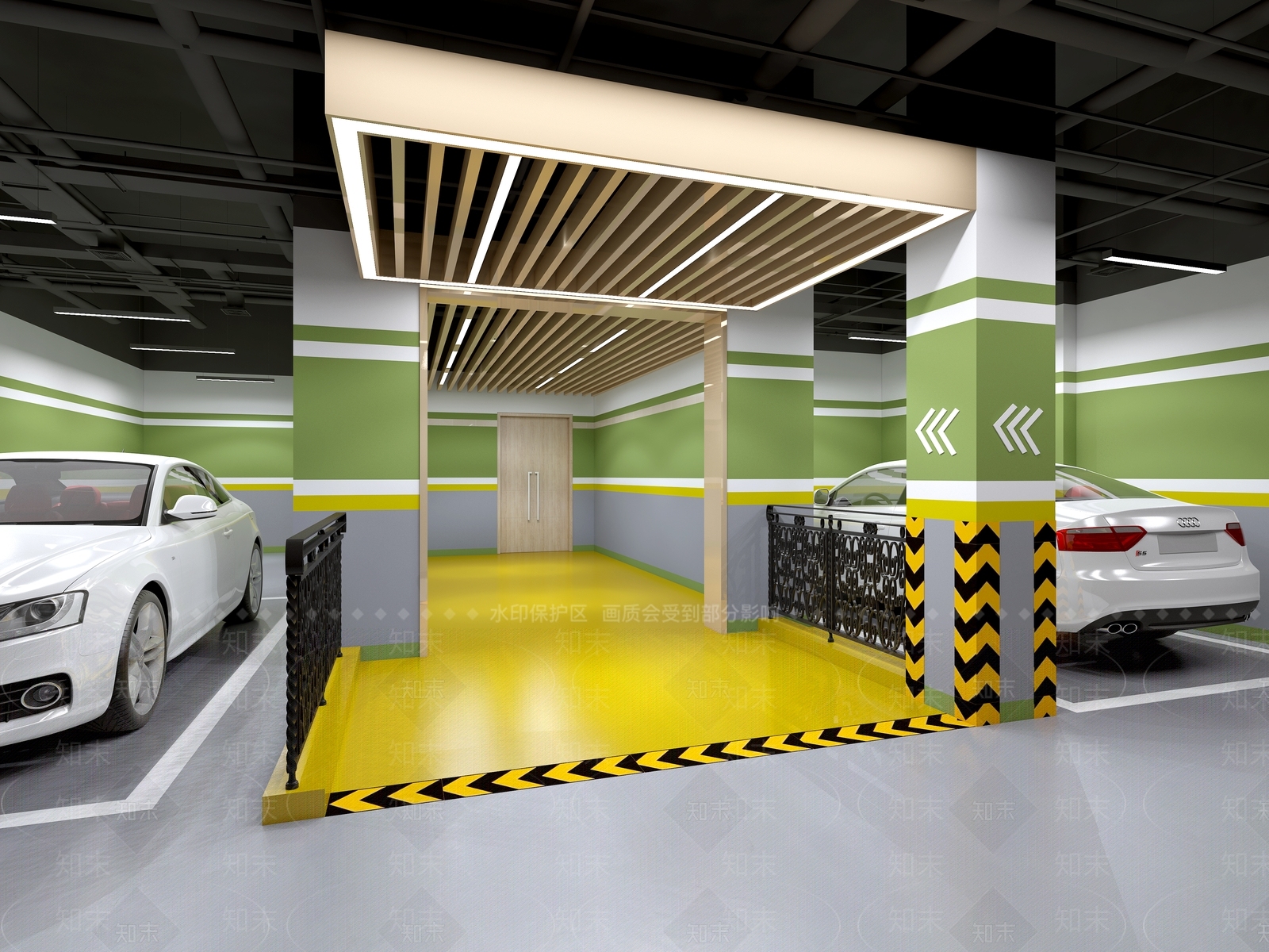 现代地下车库3D模型下载【ID:1117253839】