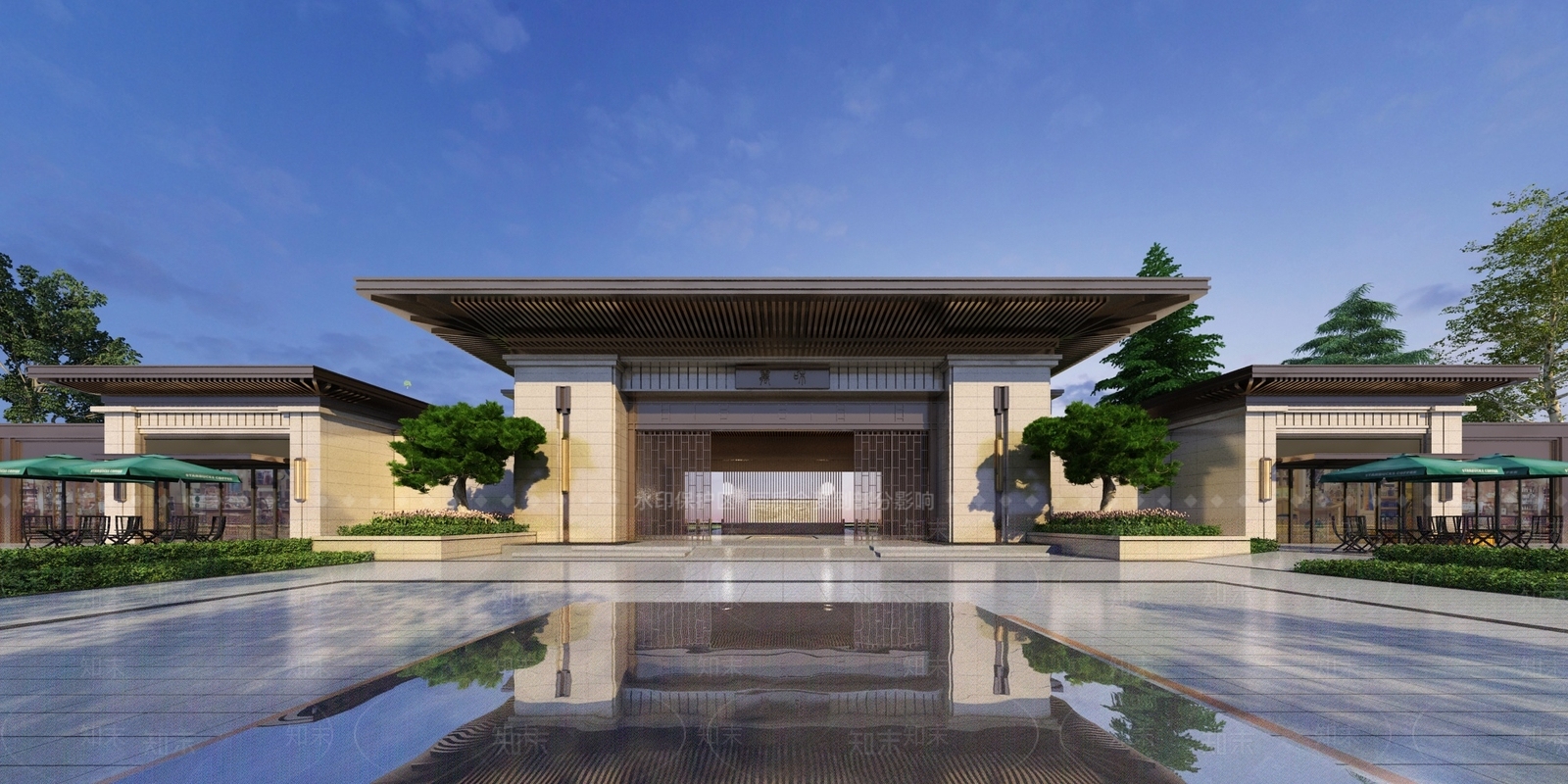 新中式住宅大门3D模型下载【ID:1117261784】