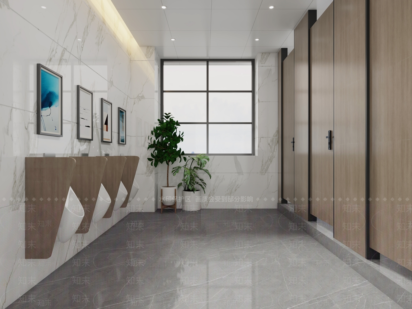 现代公共男卫生间3D模型下载【ID:1117281792】