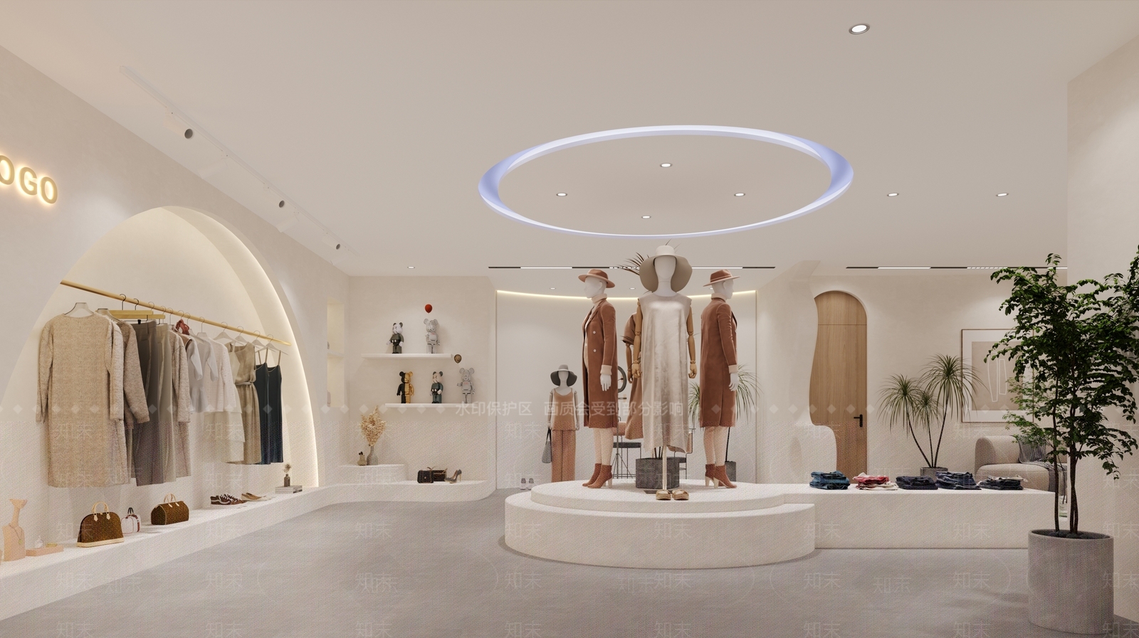 侘寂奶油风女装店3D模型下载【ID:1117284047】
