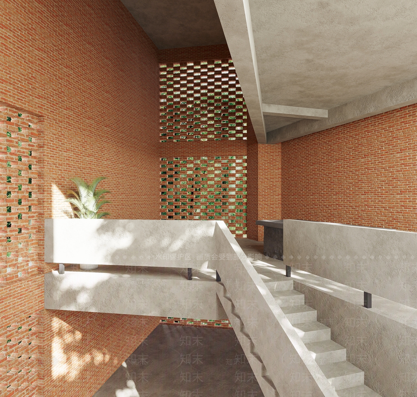 侘寂扶手楼梯3D模型下载【ID:1117309254】