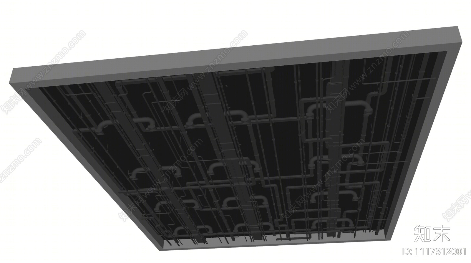 工业风管道吊顶SU模型下载【ID:1117312001】