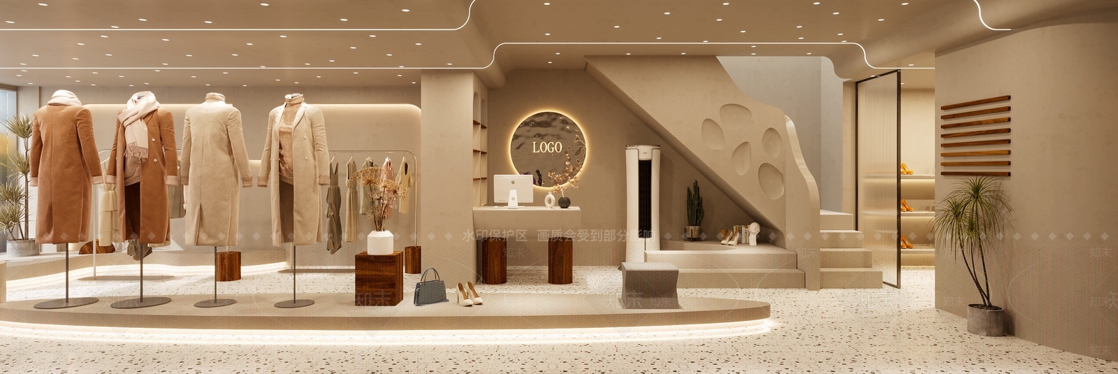 侘寂风服装店3D模型下载【ID:1117316492】