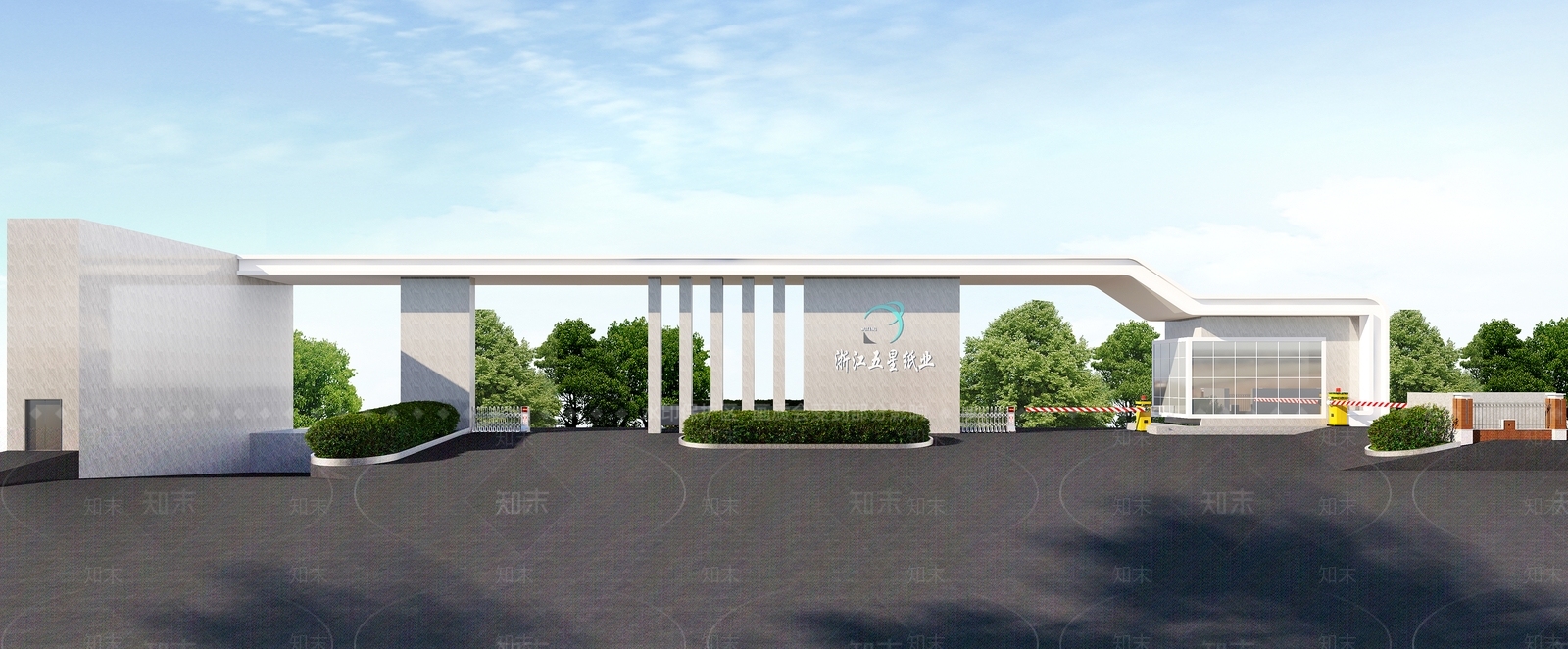 现代工厂入口大门3D模型下载【ID:1117320938】