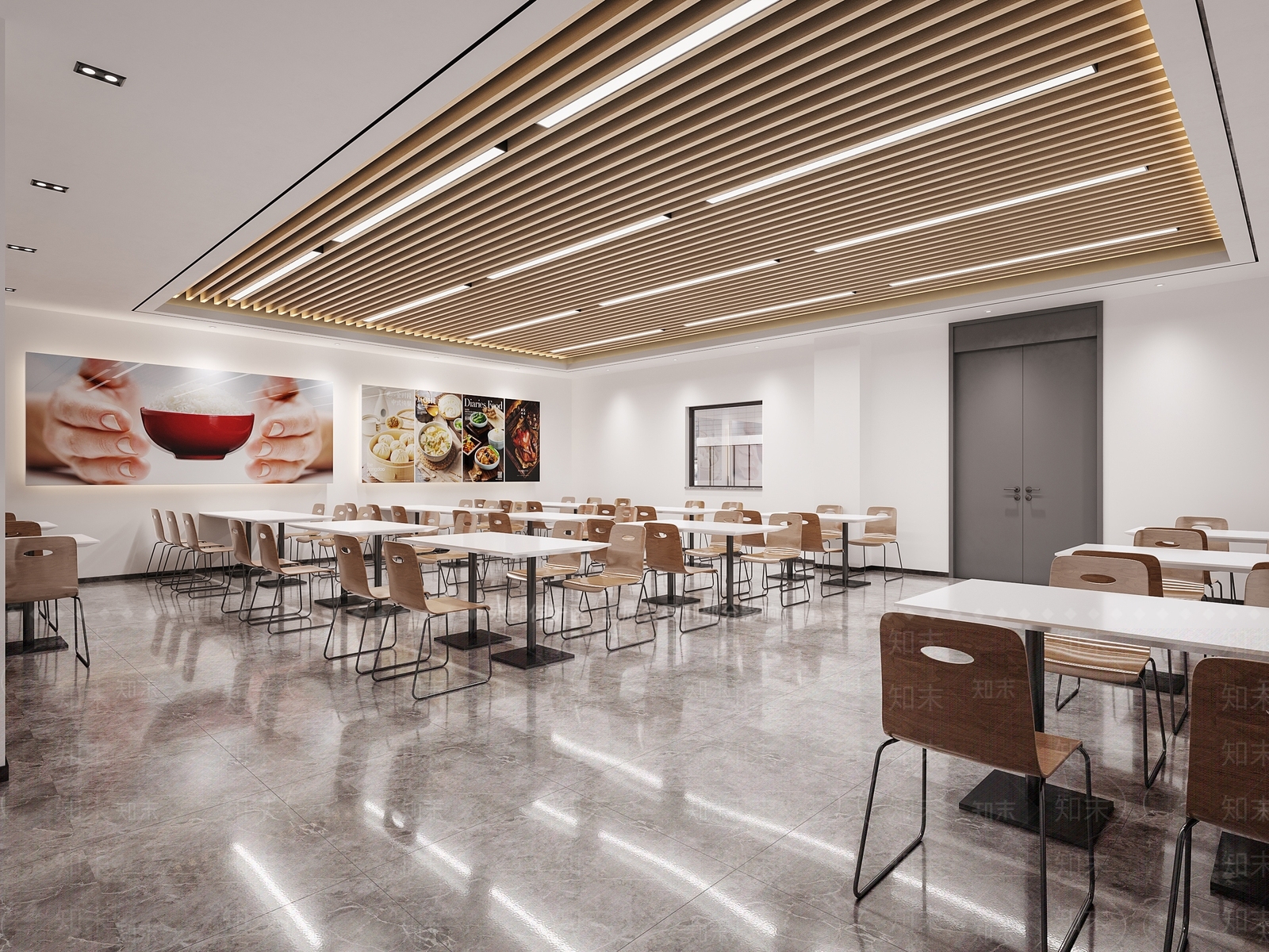 现代餐厅食堂3D模型下载【ID:1117323775】
