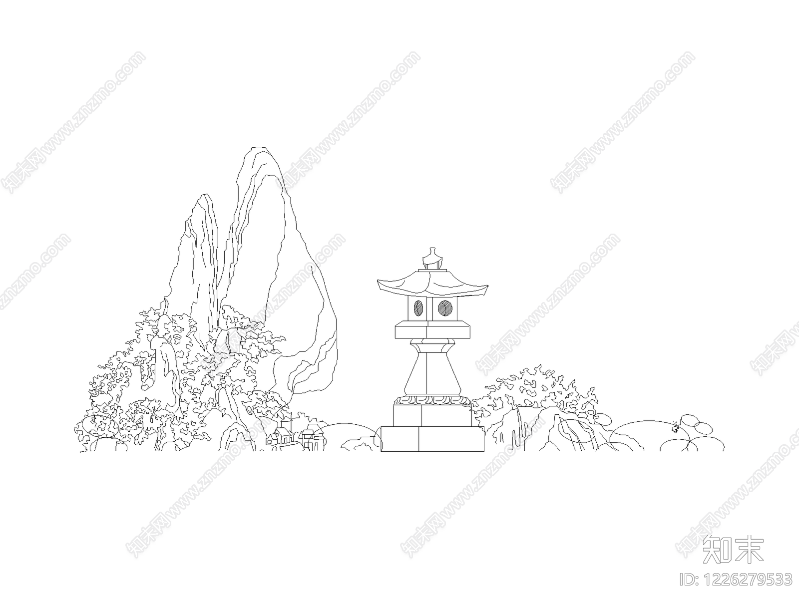 雕塑装饰构件cad施工图下载【ID:1226279533】