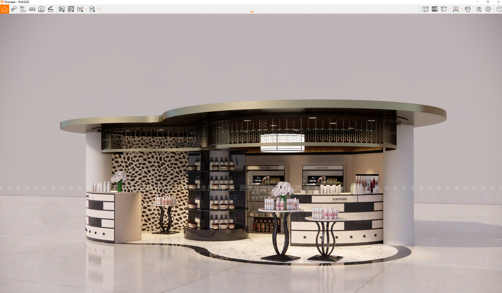 现代化妆品店SU模型下载【ID:1117334903】