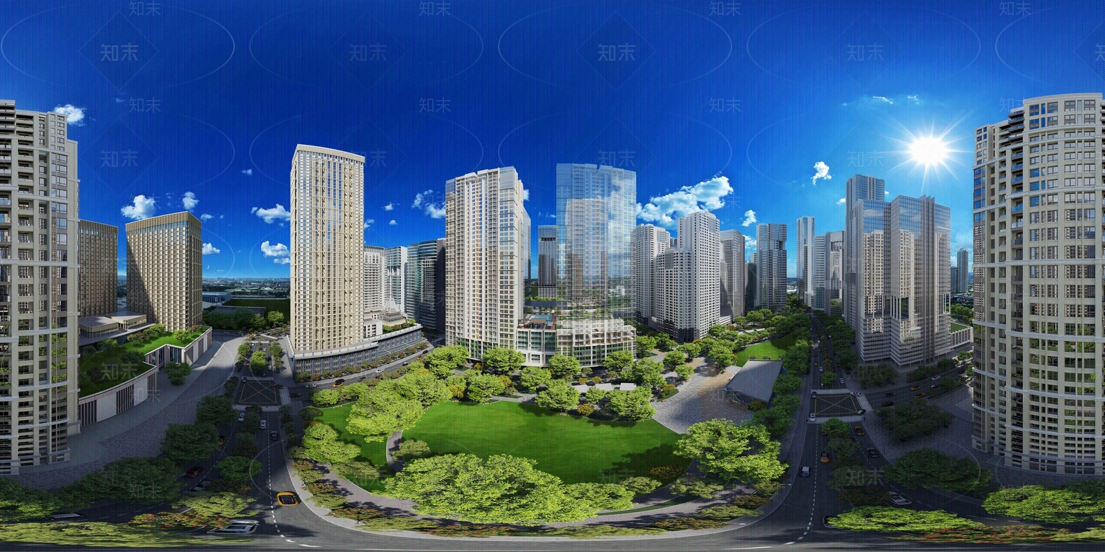 商业综合社区公园HDR贴图下载【ID:1117341437】