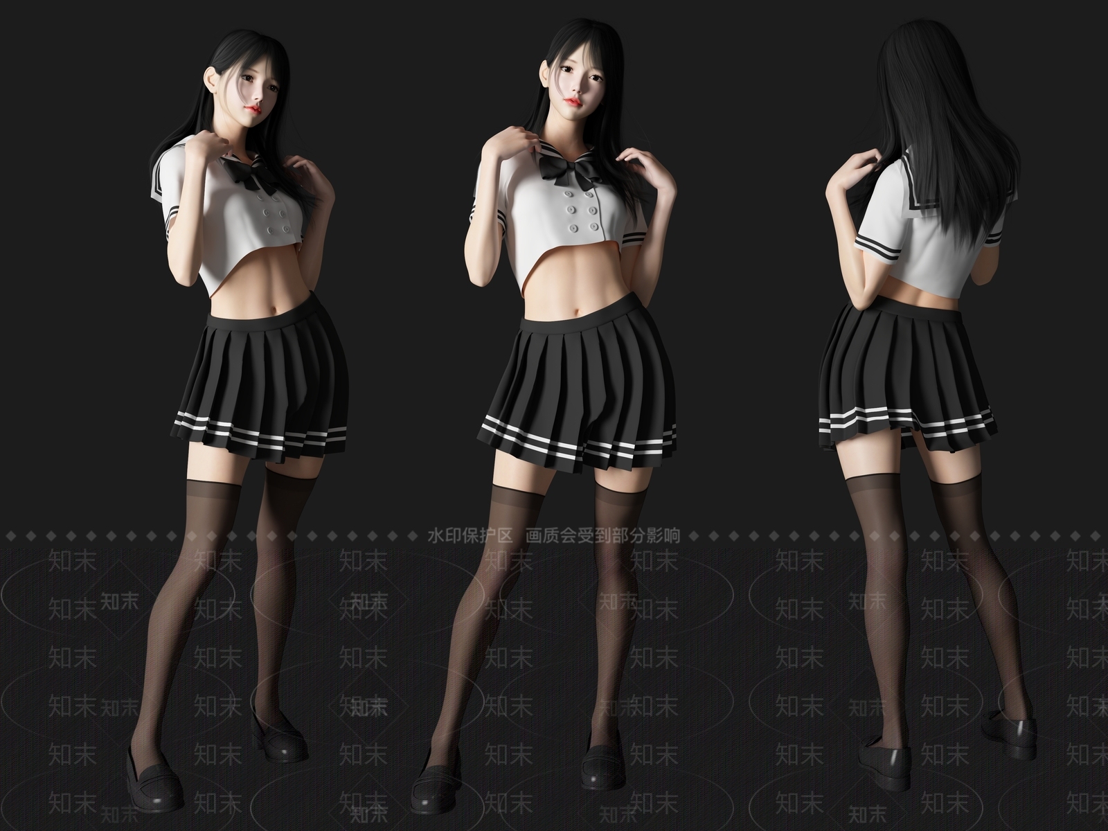 超短裙女人SU模型下载【ID:1117356556】