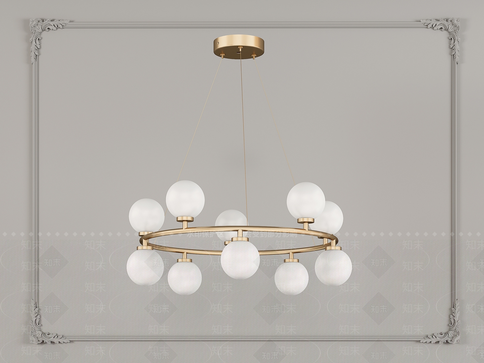 法式轻奢吊灯3D模型下载【ID:1117358384】