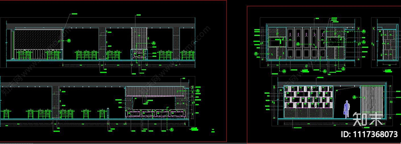 中餐厅设计施工图效果图cad施工图下载【ID:1117368073】