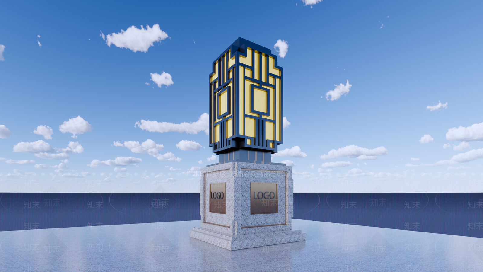 中式广场景观灯柱SU模型下载【ID:1117373589】