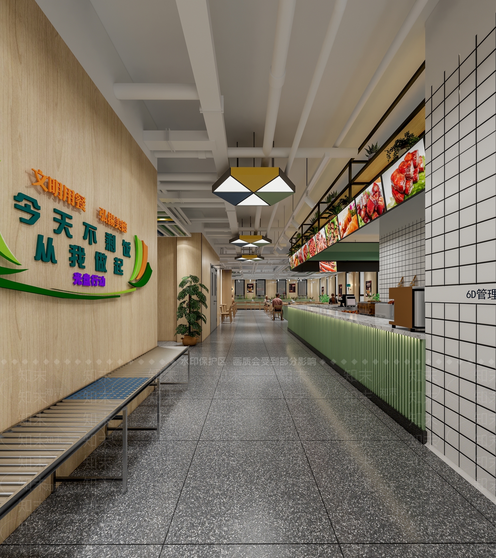 现代快餐店SU模型下载【ID:1117378784】