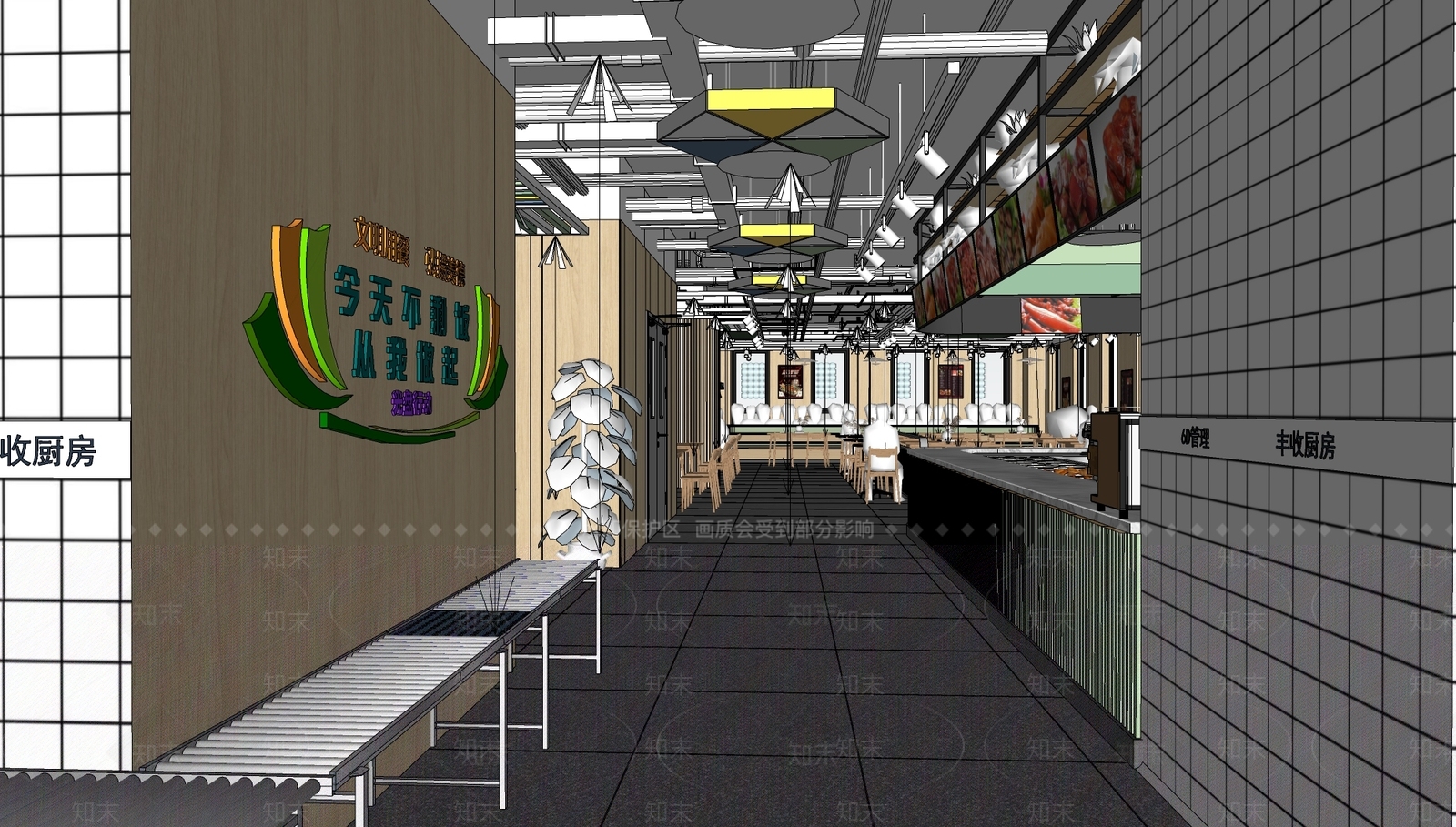 现代快餐店SU模型下载【ID:1117378784】