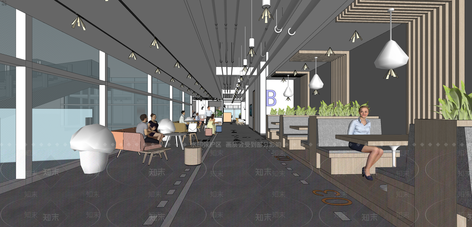 现代休闲区茶水区SU模型下载【ID:1117386969】