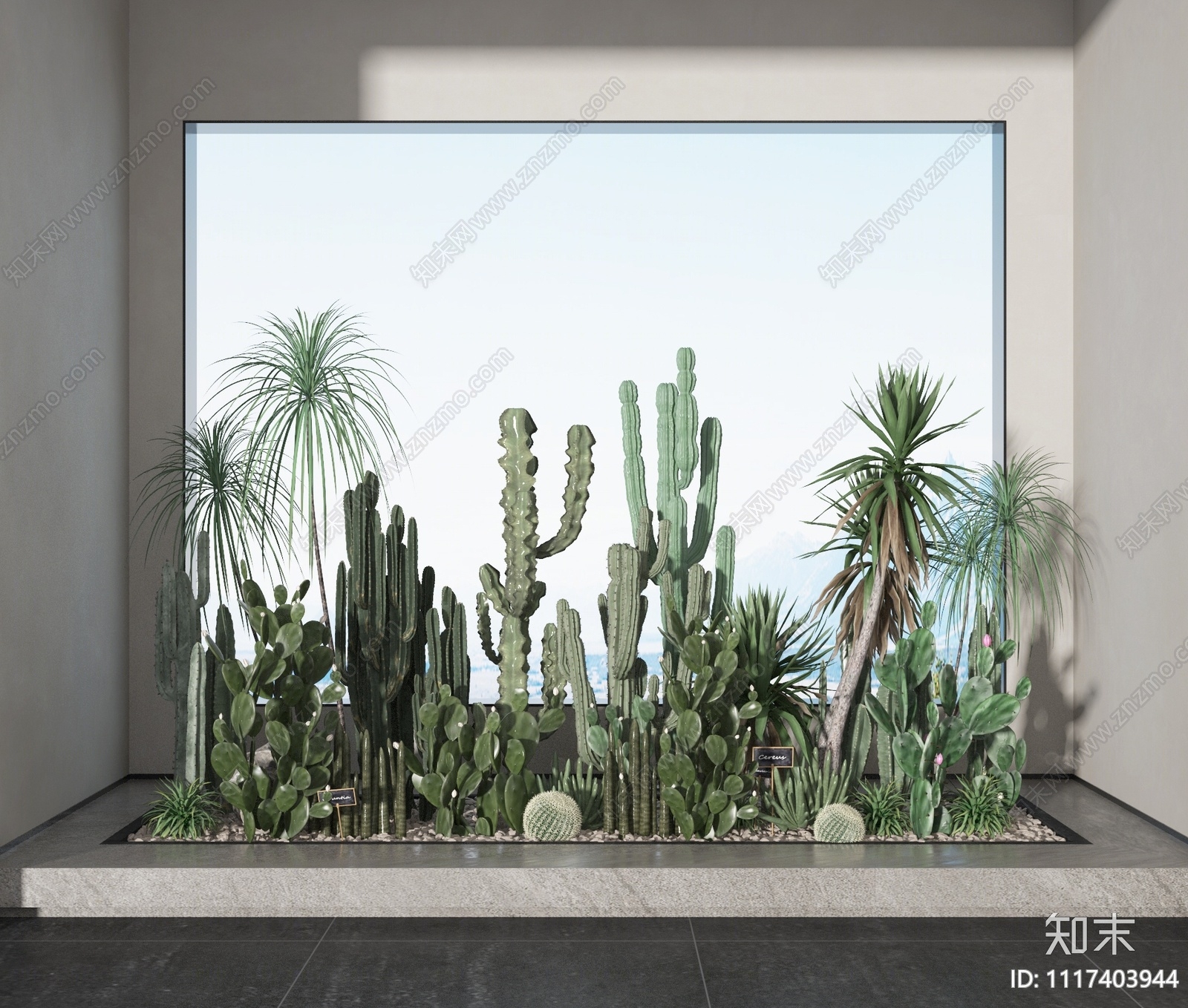 绿植堆3D模型下载【ID:1117403944】